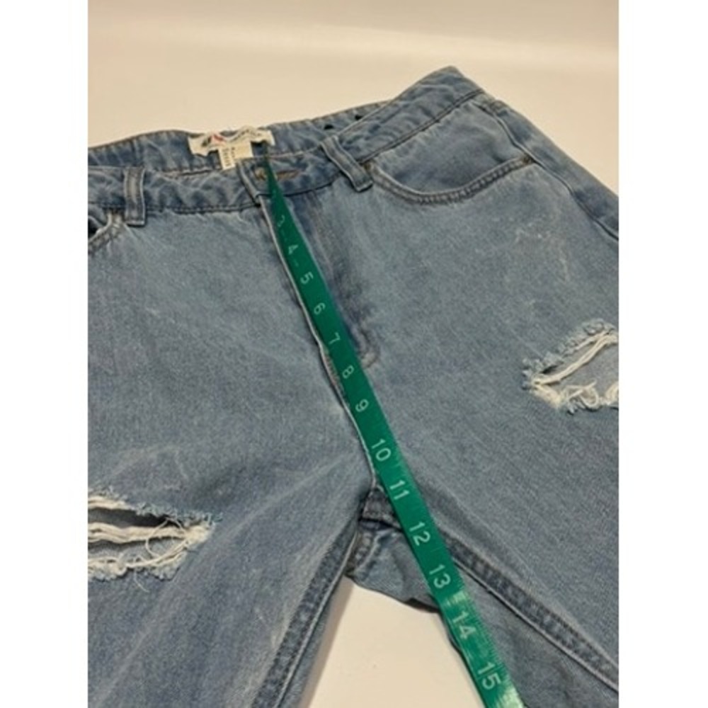 H&M Coachella Jeans Women 8 Blue Mom High Rise Distressed Ripped Raw Hem Denim - Picture 7 of 10